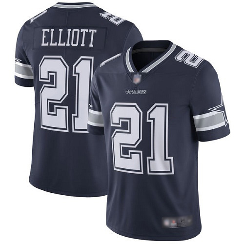 Men Dallas Cowboys Limited Navy Blue Ezekiel Elliott Home #21 Vapor Untouchable NFL Jersey